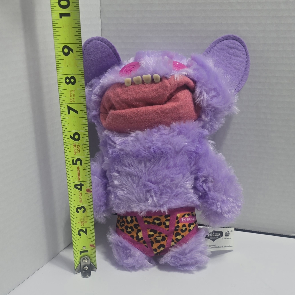 Fuzzy Purple Monster Plush with Pink Accents Fuggler - Picture 10 of 10